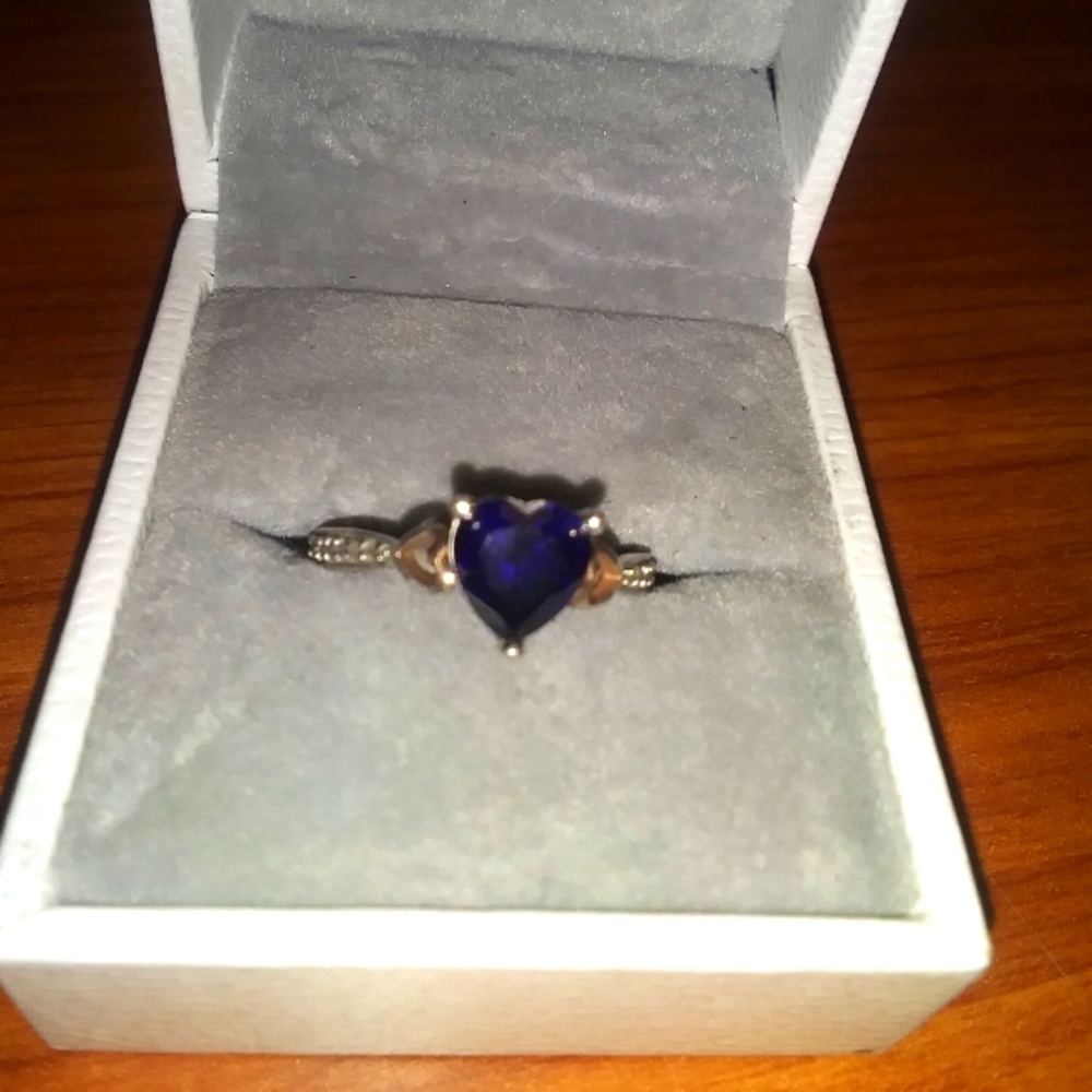 Blue Sapphire sterling silver ring